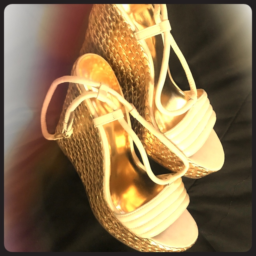Coach gold wedges